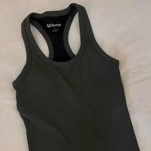 All Access Workout Tank Army Green Ribbed